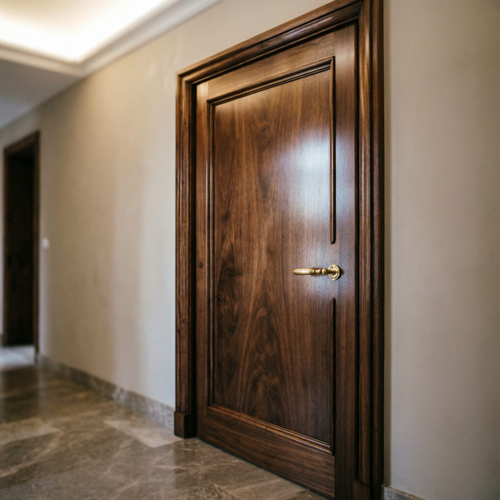 Porta di interni artigianale in legno massello — LP Ambientazioni Fermo